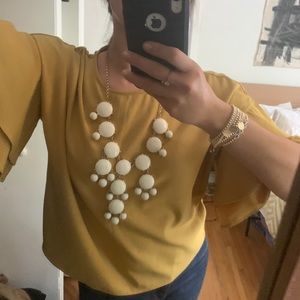 Oversized white statement necklace